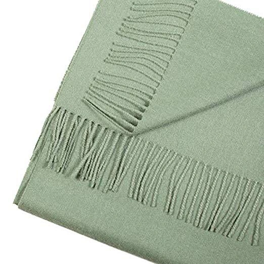 Cozy Green Baby Alpaca Scarf Luxurious Natural Warmth